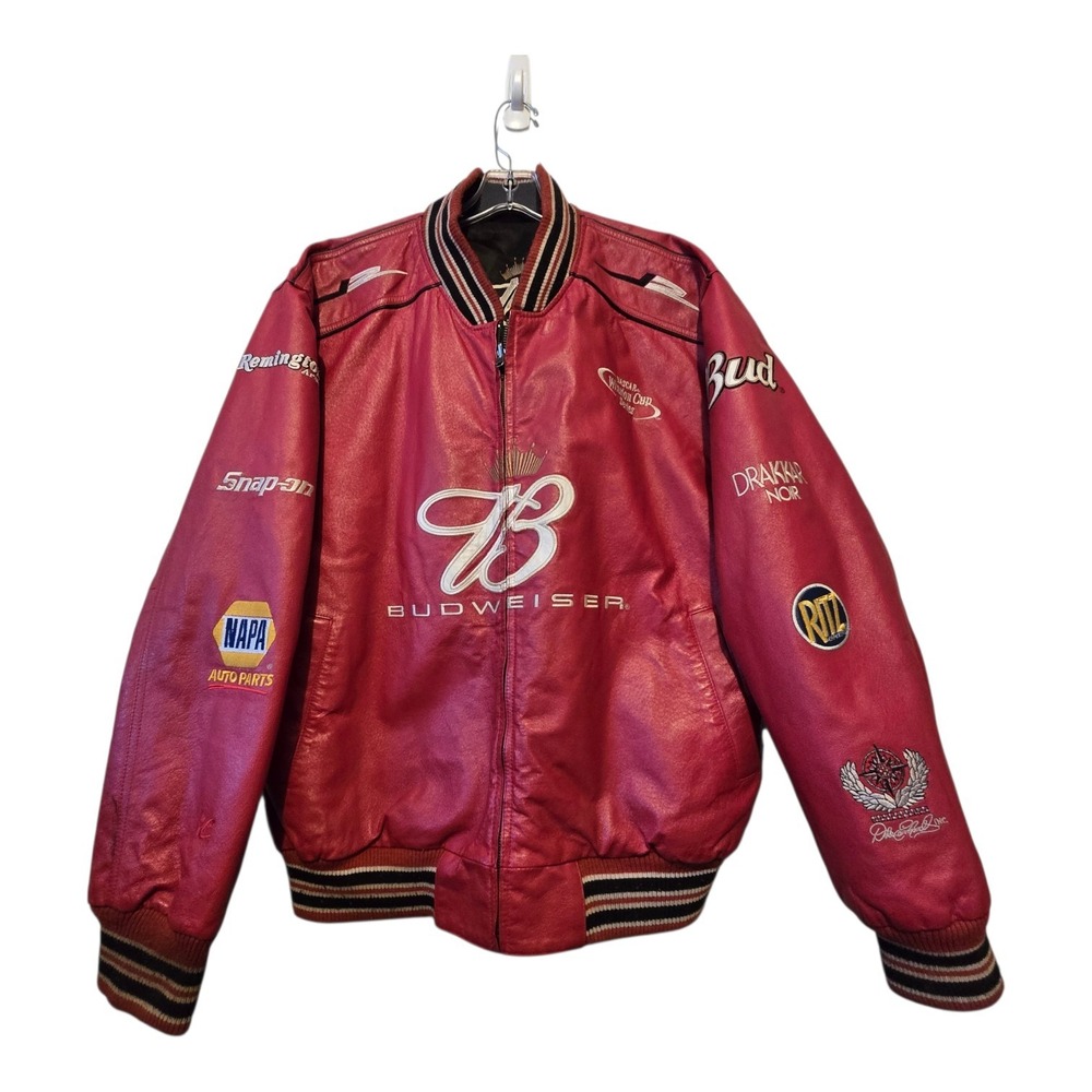 Vintage Chase Authenticates Dale Earnhardt Reversible Leather Jacket Mens LG Red